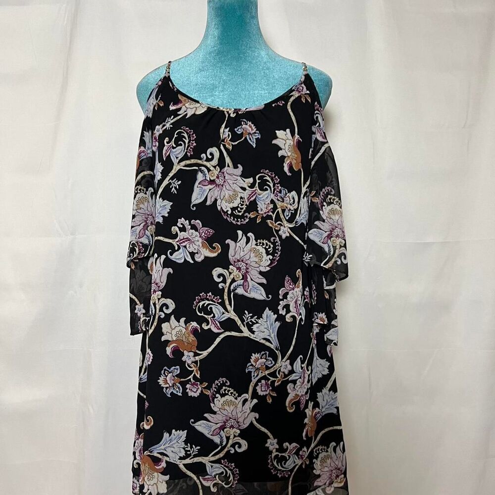 NWT White House Black Market Floral Cold Shoulder‎ Dress xxs